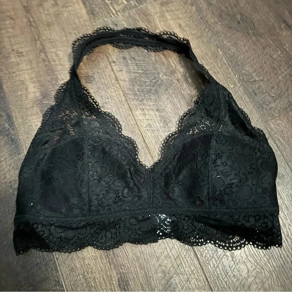 Aerie black lace halter bra L - Picture 2 of 4